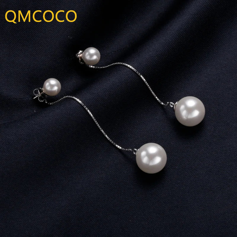 QMCOCO パール ロングタッセルピアス