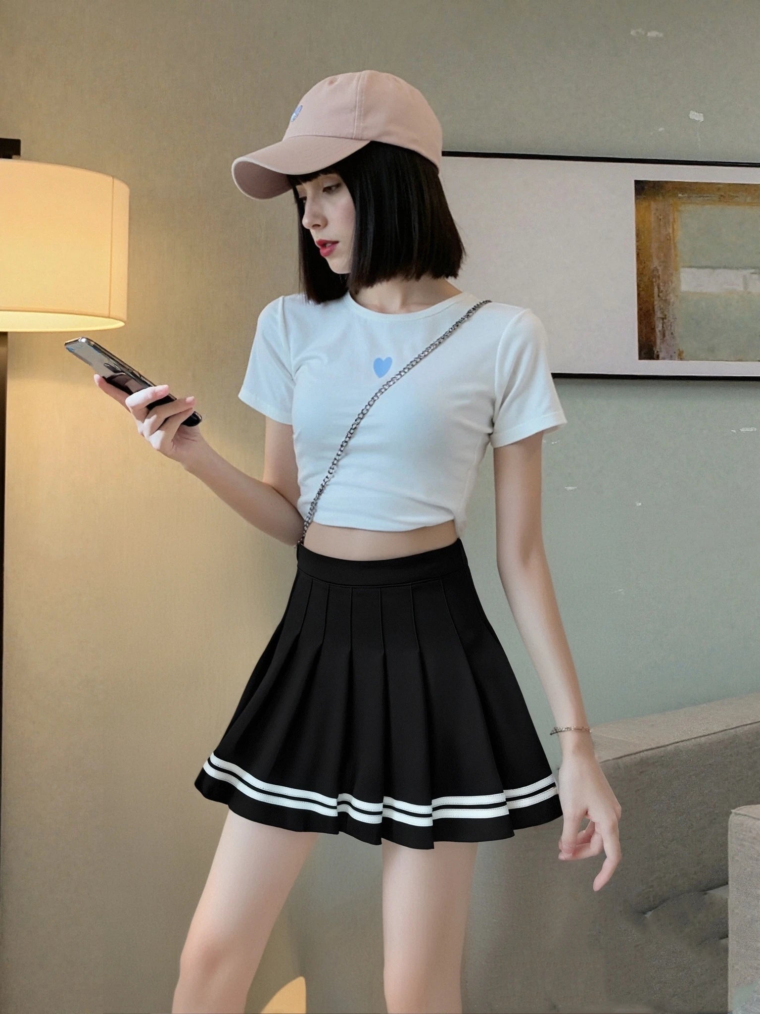 SDFBK ゴシック 黒プリーツ ミニスカート