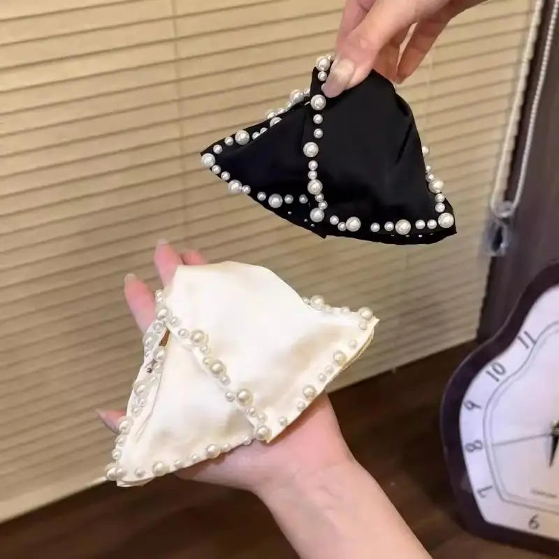 サテン 大きめリボン バンスクリップ