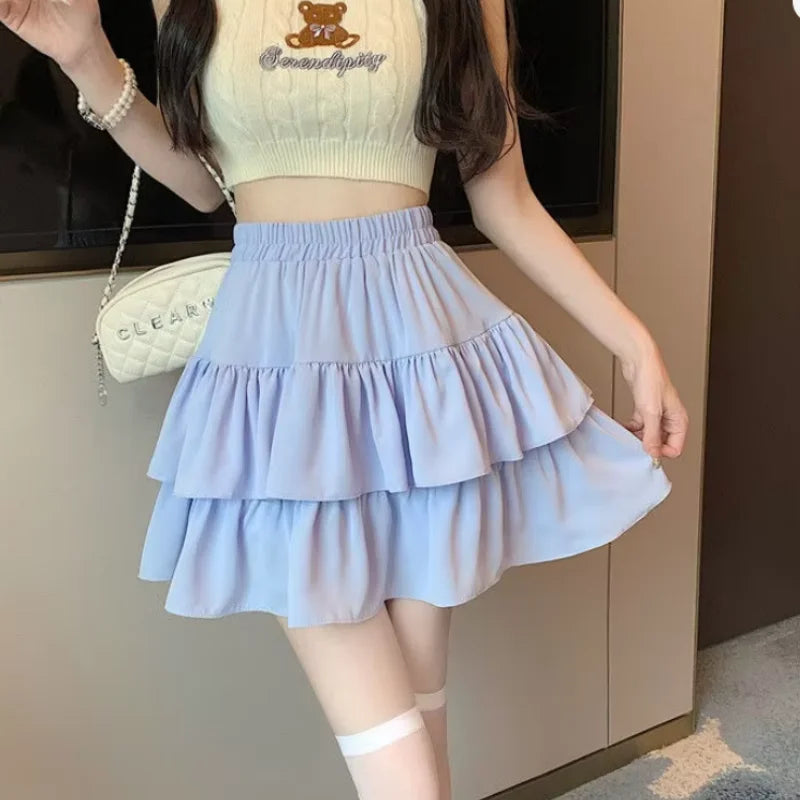 SUYISODA フリル ティアードミニスカート