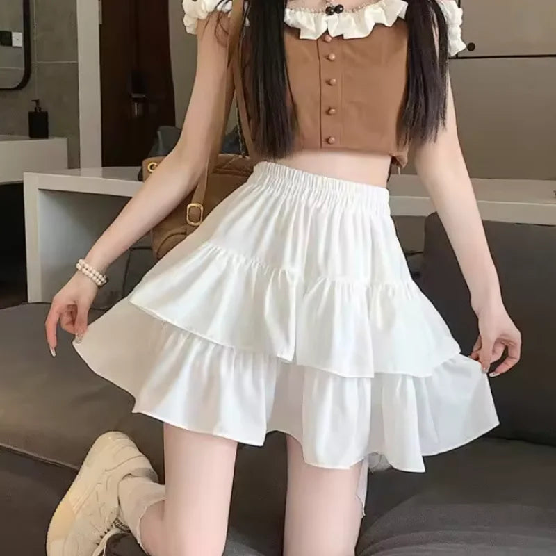 SUYISODA フリル ティアードミニスカート