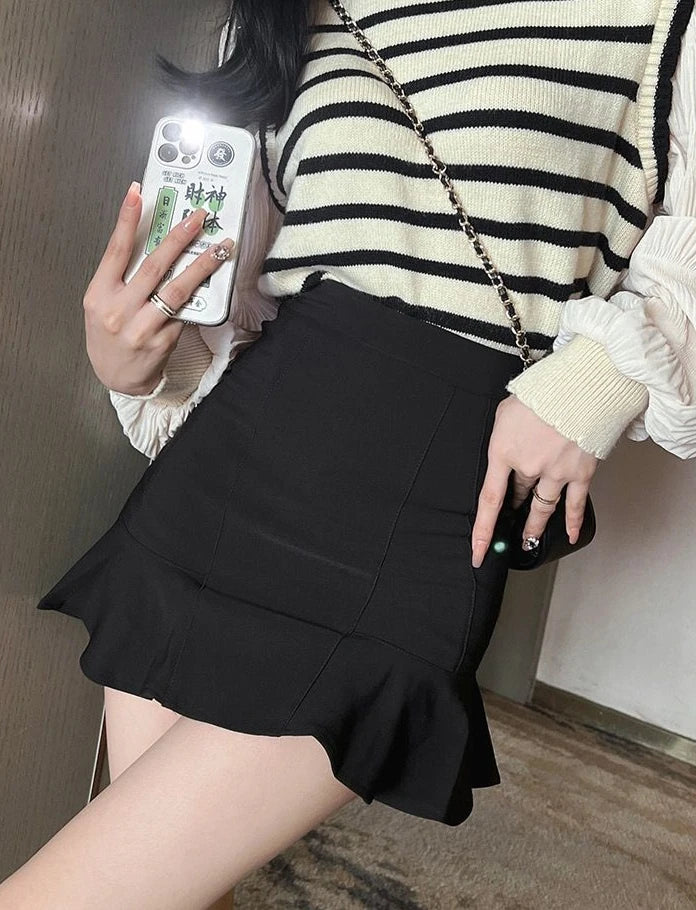 RankSweet リボン付き ラップ風ミニスカート