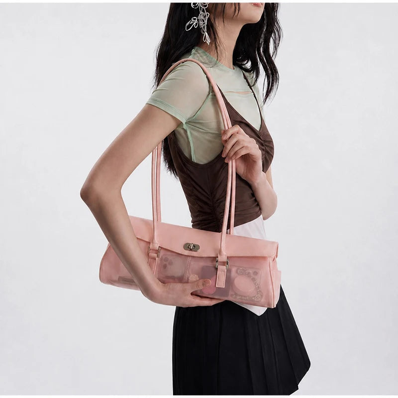 PVC 半透明マカロン ビーチトートバッグ