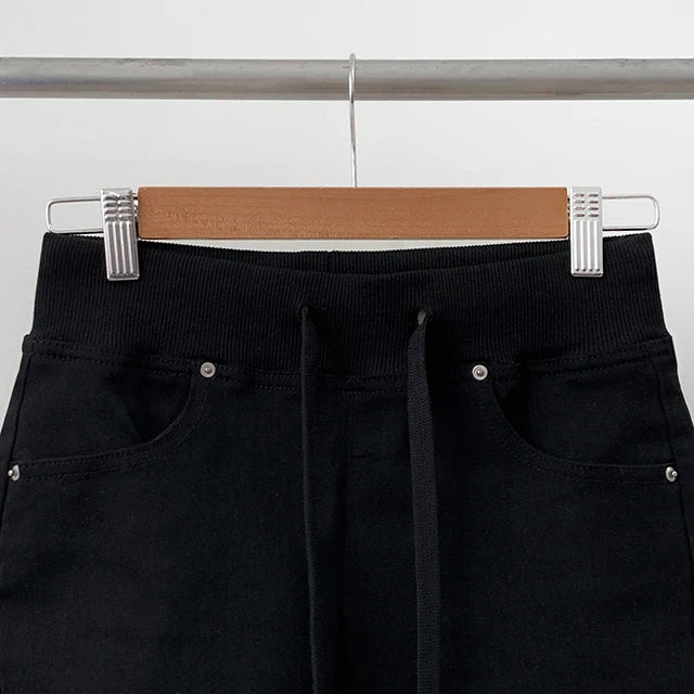 ハイウエスト デニムショートパンツ 白 ベルト付き