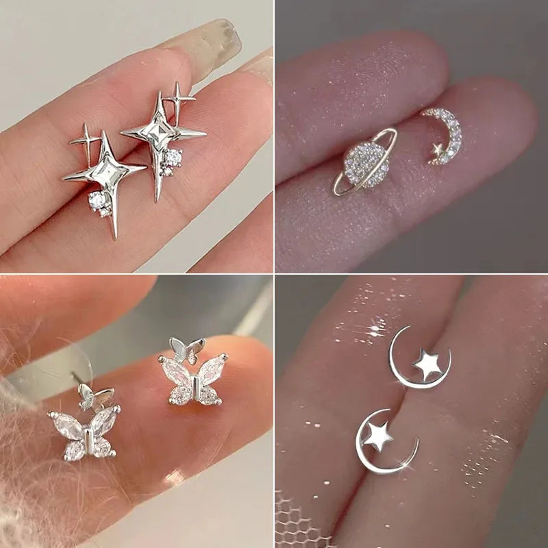 ジルコニア スターピアス シルバーカラー
