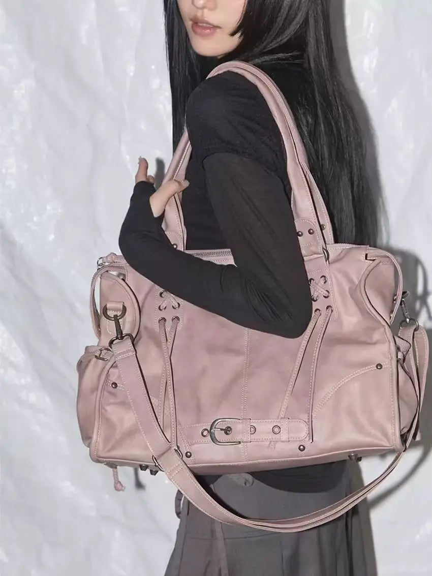 Fancy Club PUレザー レトロ脇抱えバッグ