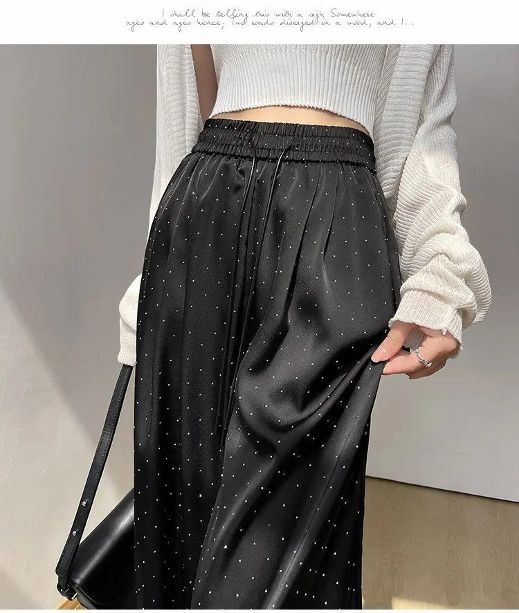 アイスシルク ハイウエストワイドパンツ
