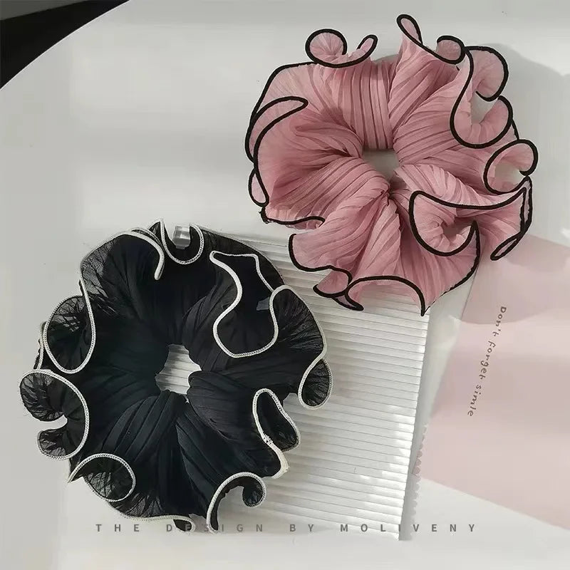 大腸ヘアゴム 無地シュシュ 韓国風
