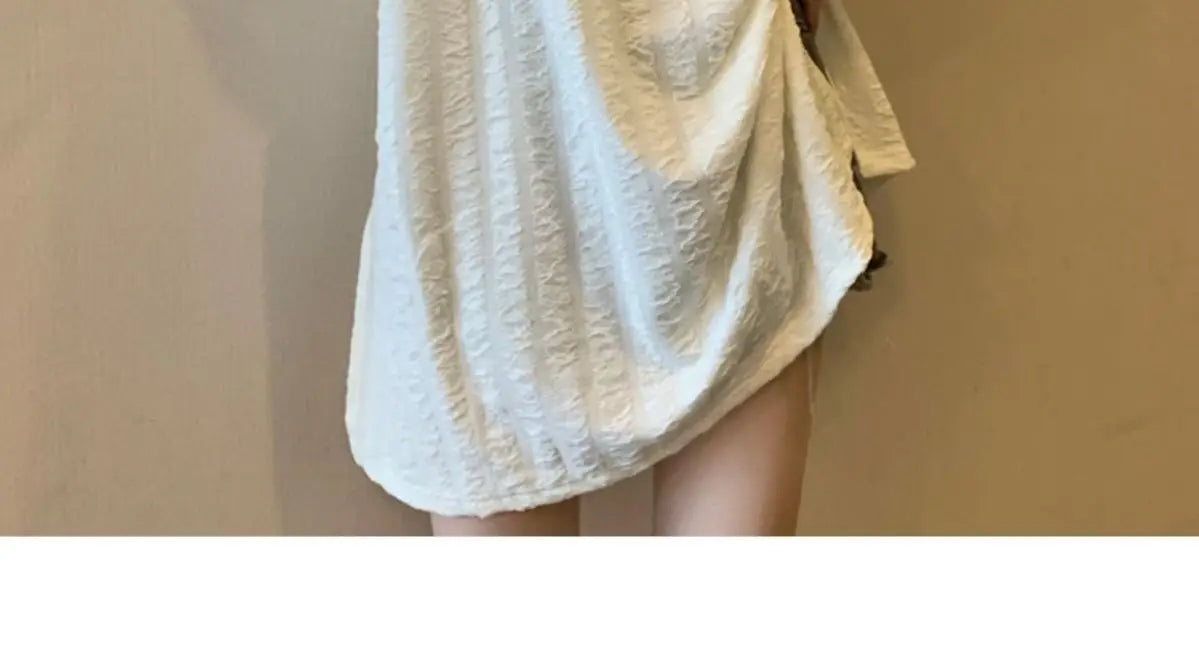 オーバーサイズ スリット入り 長袖チュニックTシャツ
