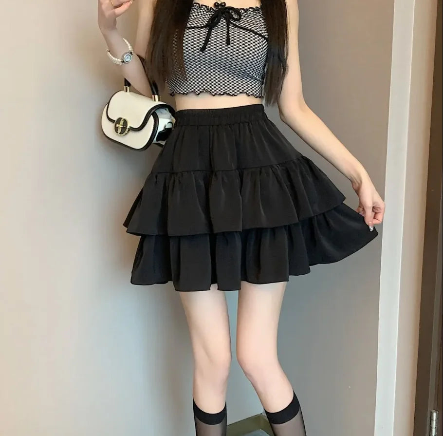 SUYISODA フリル ティアードミニスカート