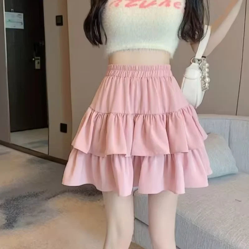 SUYISODA フリル ティアードミニスカート