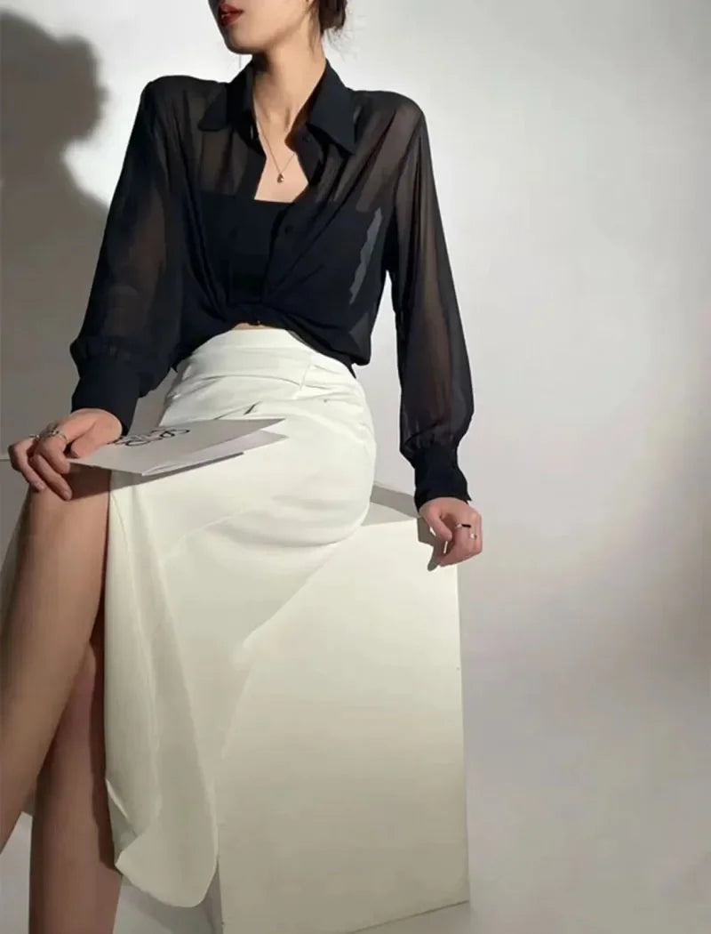 SMVP シアーシフォン 長袖UVカットシャツ