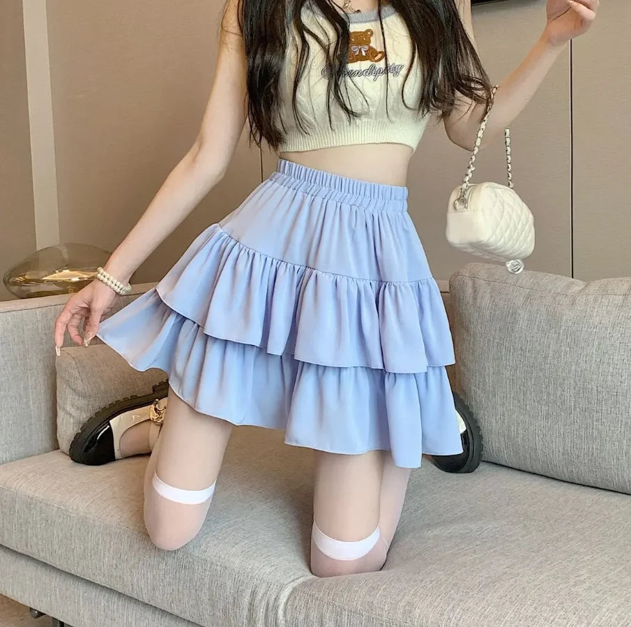 SUYISODA フリル ティアードミニスカート
