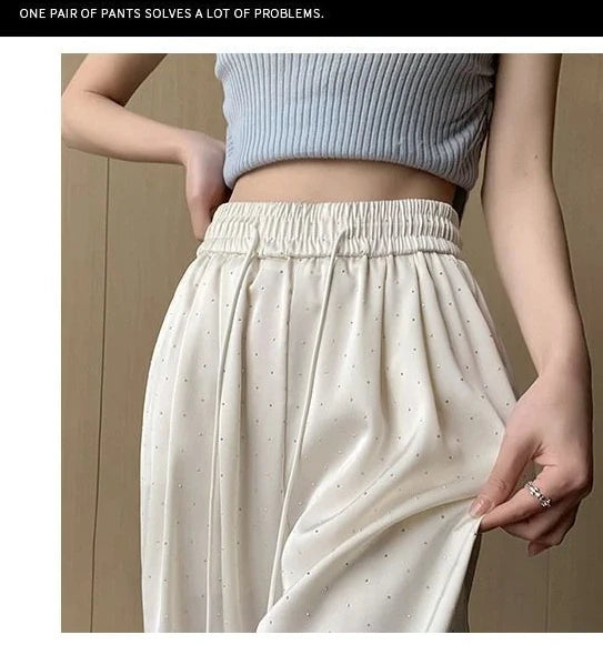 アイスシルク ハイウエストワイドパンツ