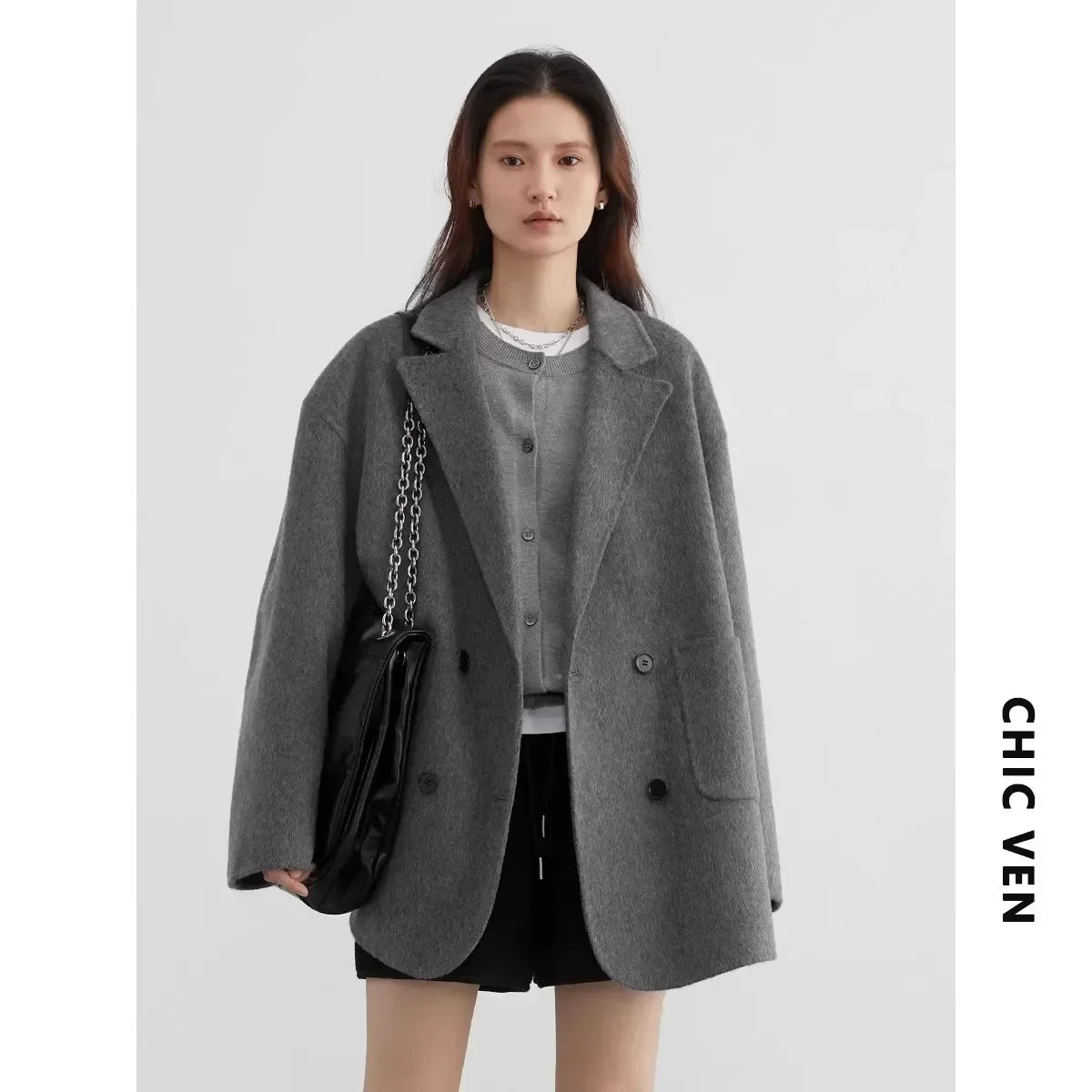 CHIC VEN ウールリバーコート