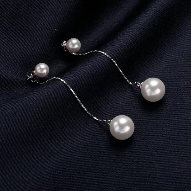 QMCOCO パール ロングタッセルピアス