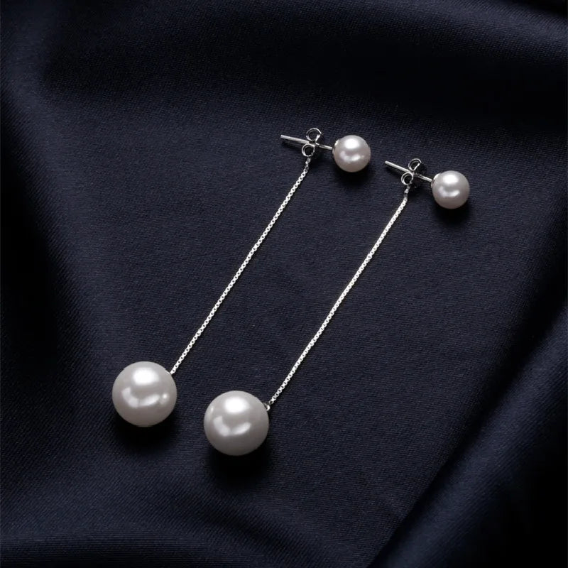 QMCOCO パール ロングタッセルピアス