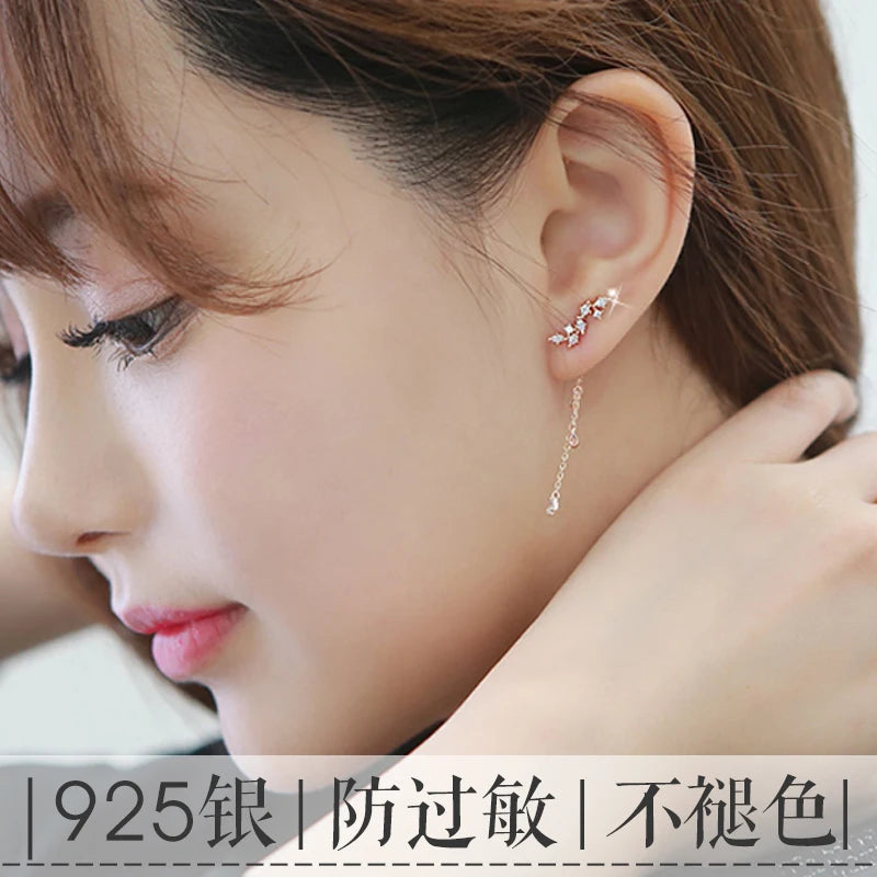 シルバー925 リーフピアス ジルコニア