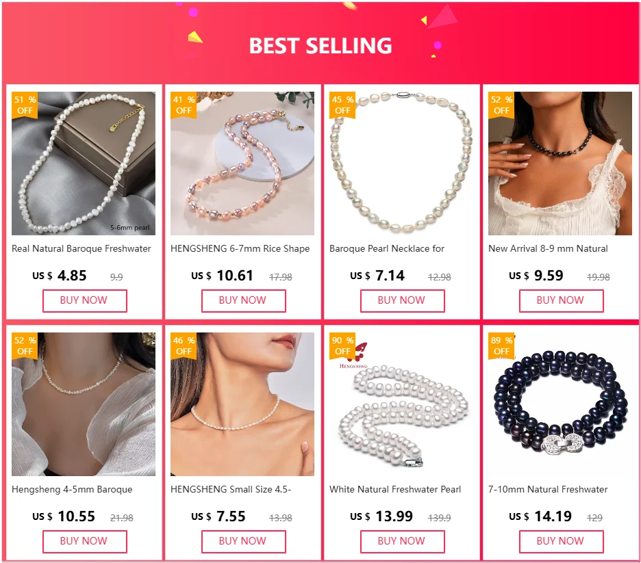 Hengsheng バロック淡水パール ネックレス