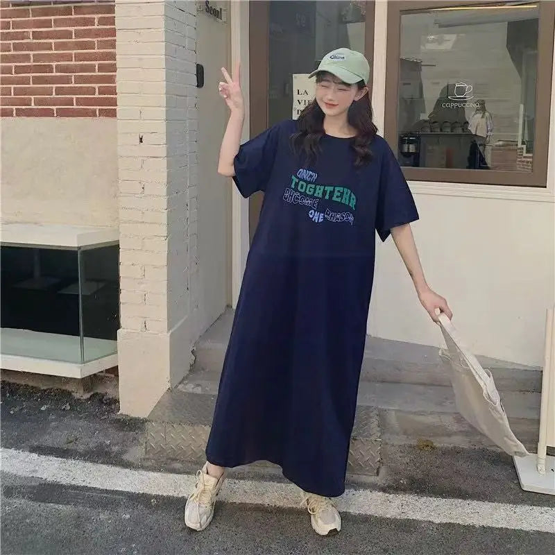 ロゴプリント オーバーサイズTシャツワンピース