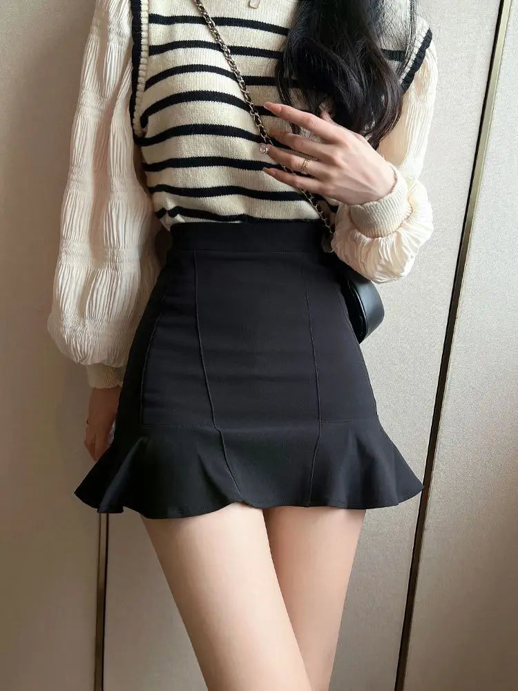 RankSweet リボン付き ラップ風ミニスカート