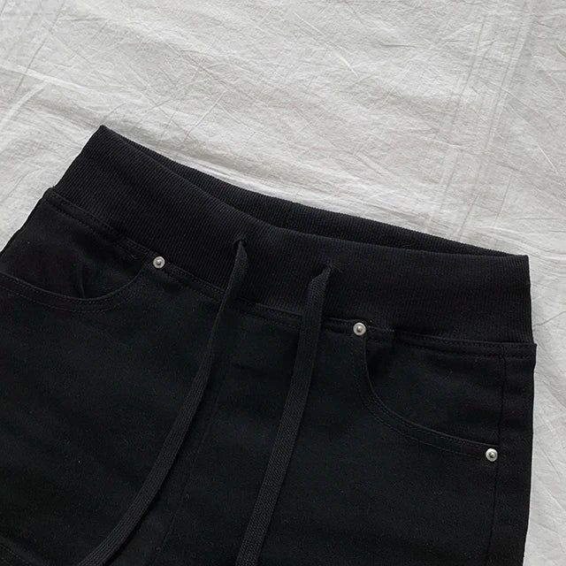 ハイウエスト デニムショートパンツ 白 ベルト付き