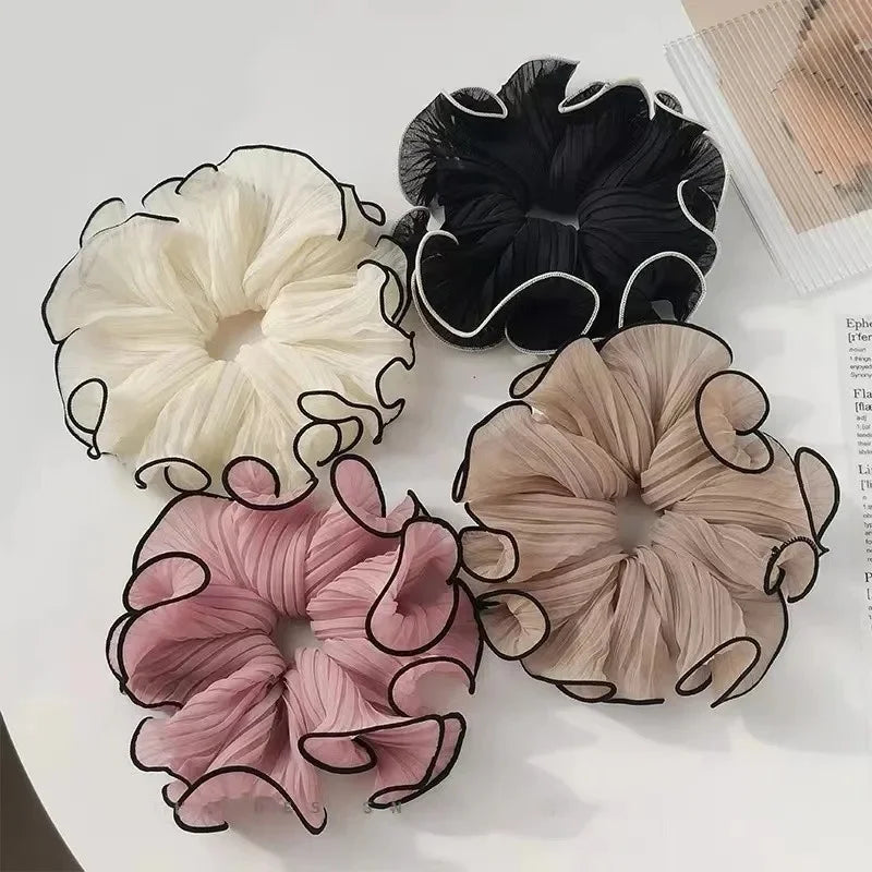大腸ヘアゴム 無地シュシュ 韓国風