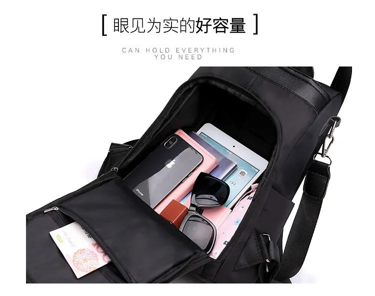 ナイロン 多機能リュック レインカバー付き