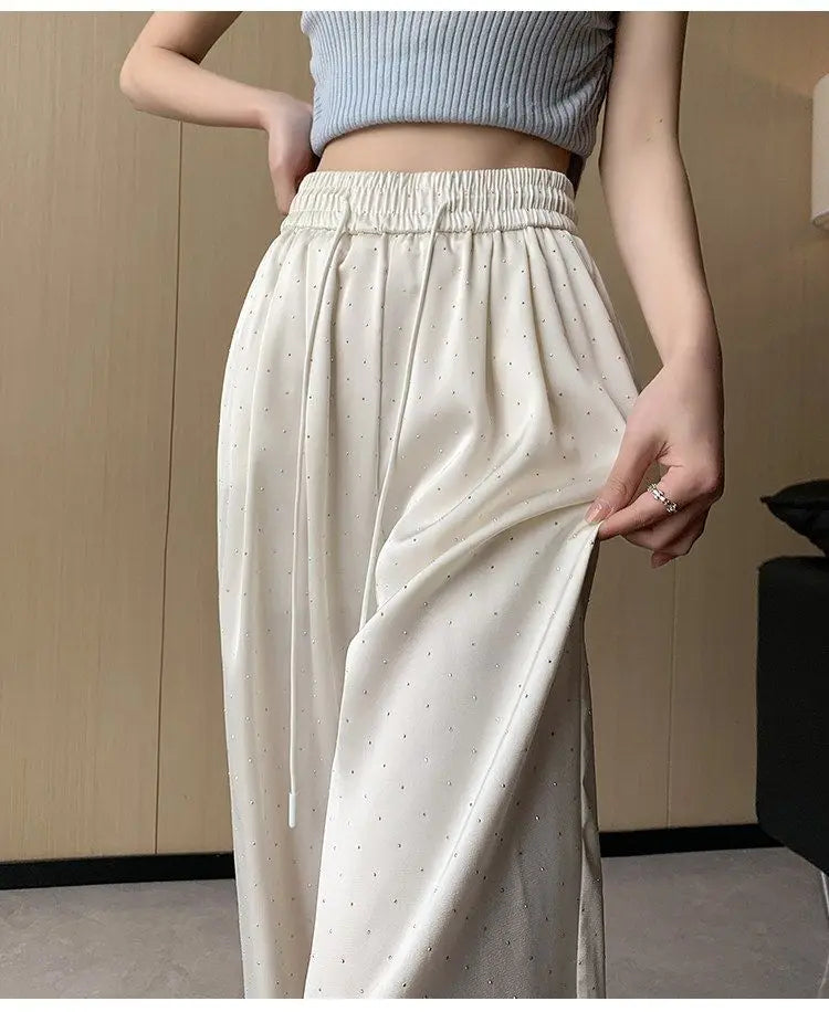 アイスシルク ハイウエストワイドパンツ