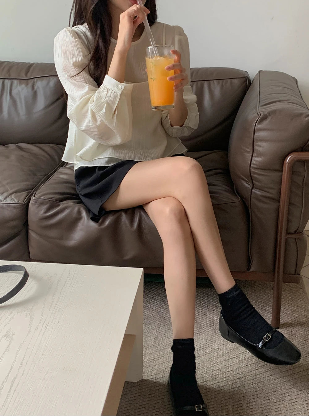 バブルスリーブ シアーシャツ ベストセット