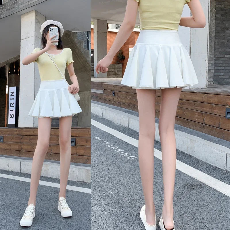 ハイウエスト プリーツスケータースカート
