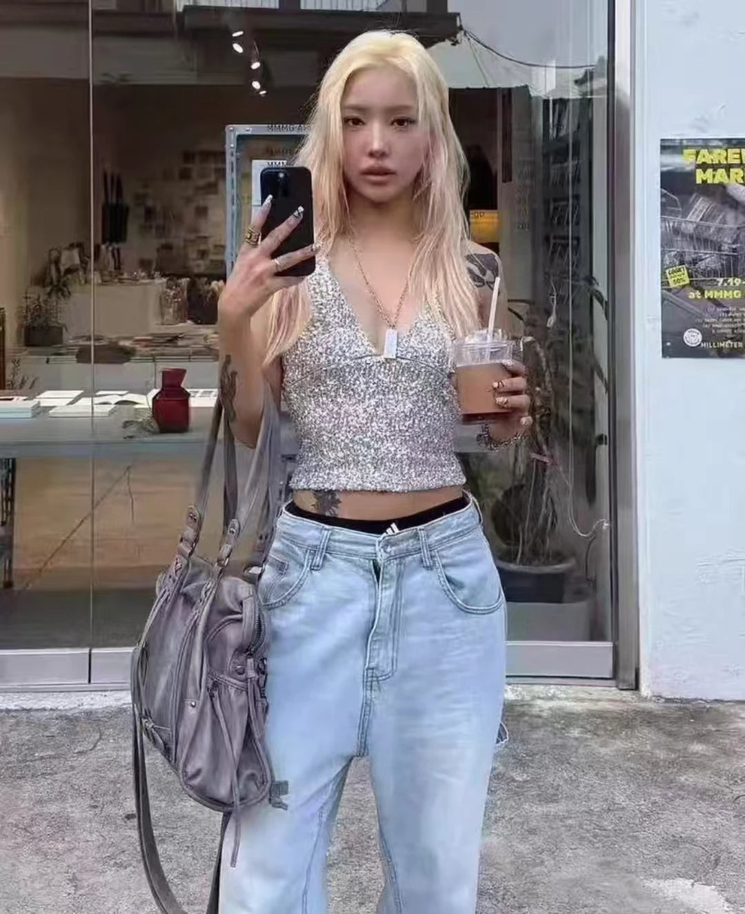 Fancy Club PUレザー レトロ脇抱えバッグ