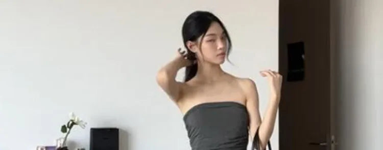 グレー アシンメトリー フィッシュテールスカート