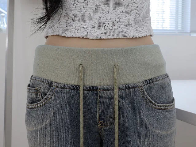 ハイウエスト フレアデニムパンツ ブルー