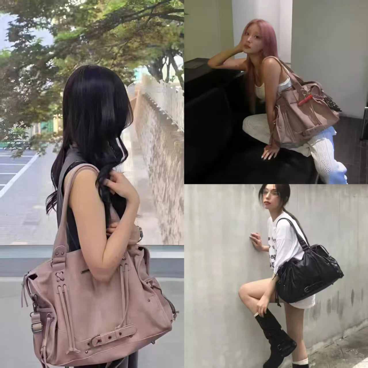Fancy Club PUレザー レトロ脇抱えバッグ
