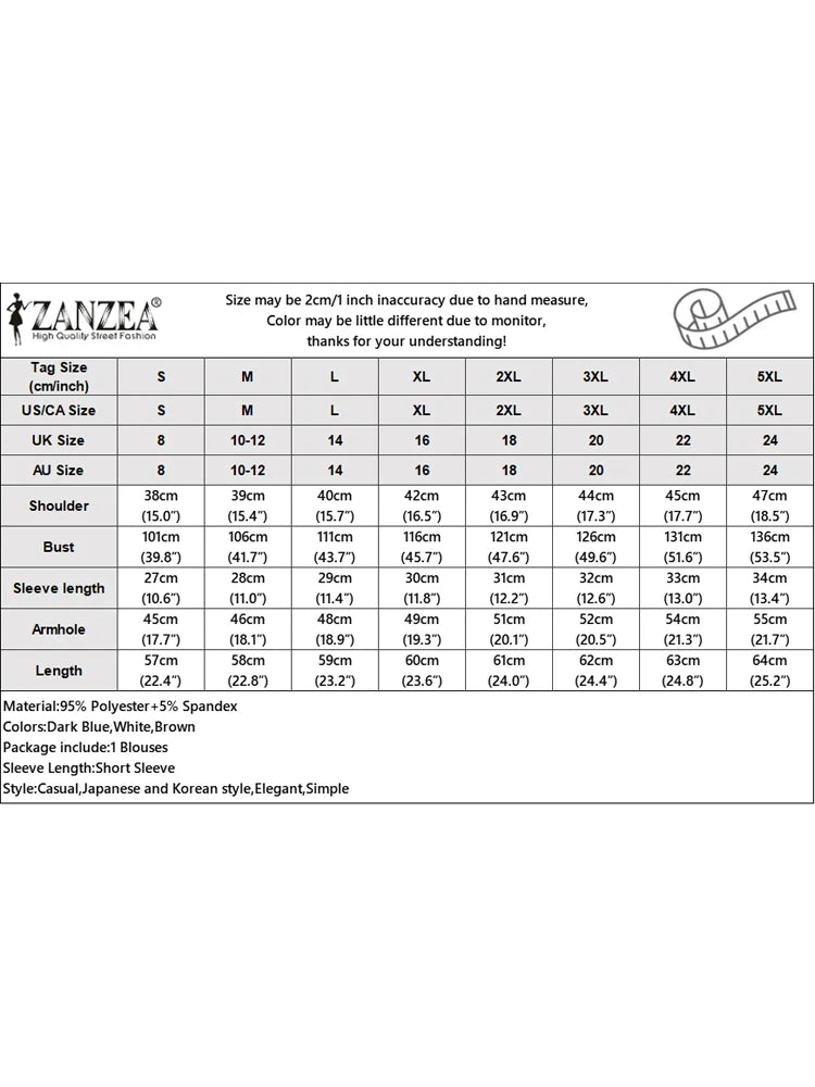ZANZEA ラッフルヘム シフォンチュニック