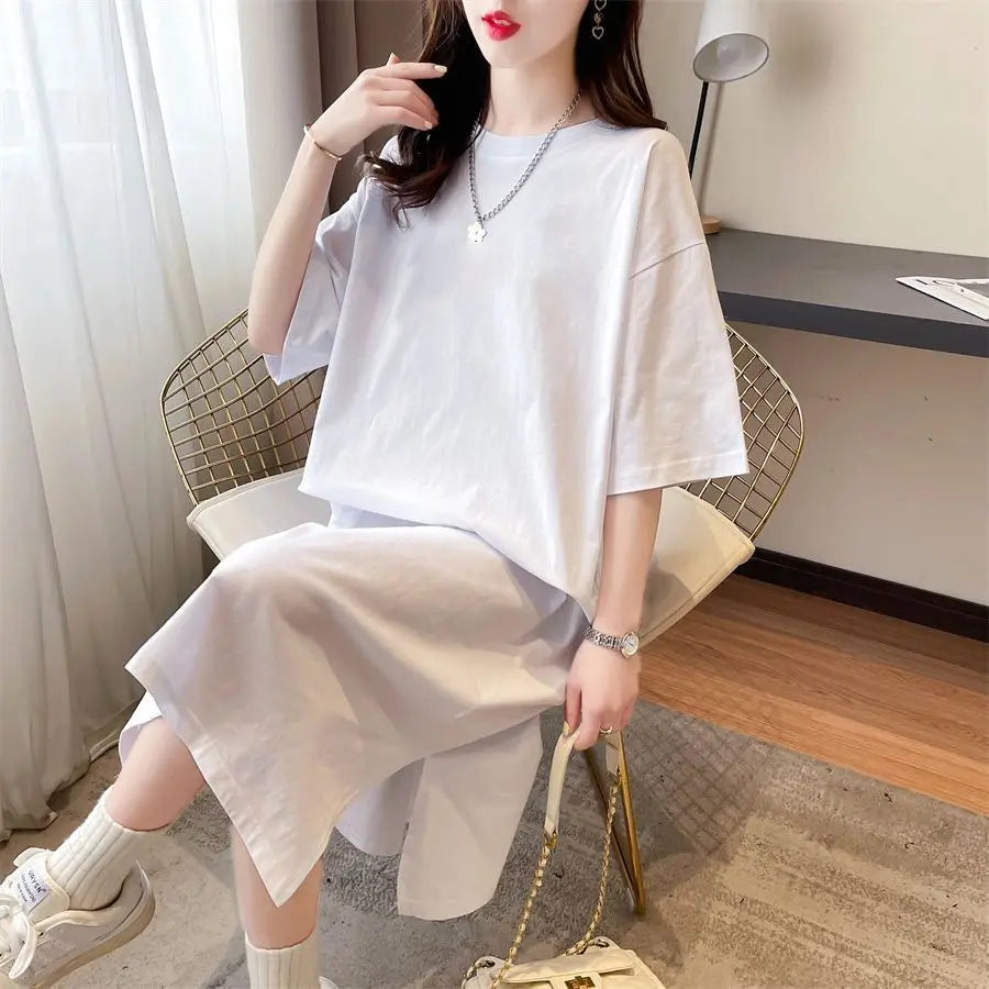 スリット入り ゆったりTシャツワンピース