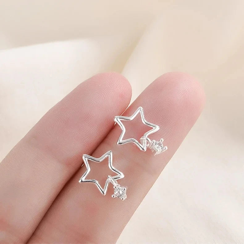 ジルコニア スターピアス シルバーカラー