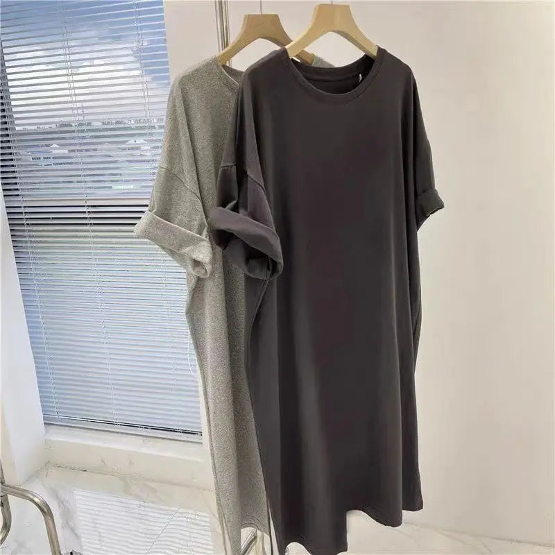 スリット入り ゆったりTシャツワンピース