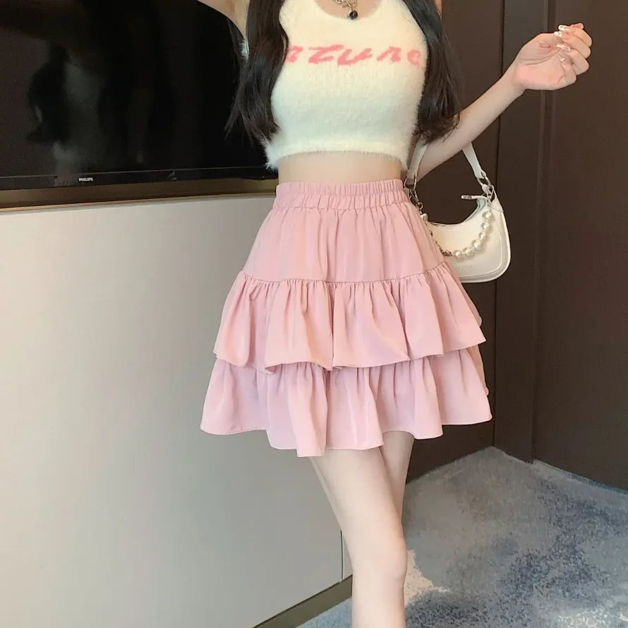 SUYISODA フリル ティアードミニスカート