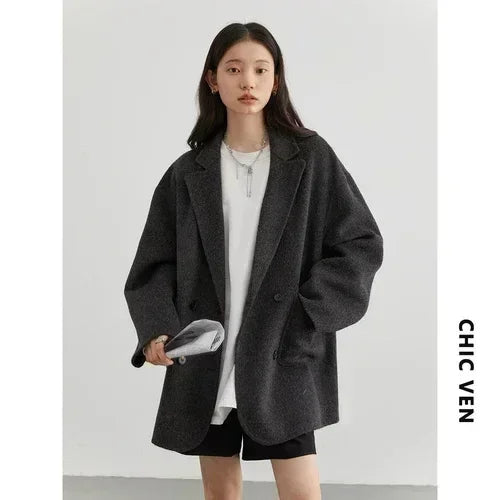 CHIC VEN ウールリバーコート
