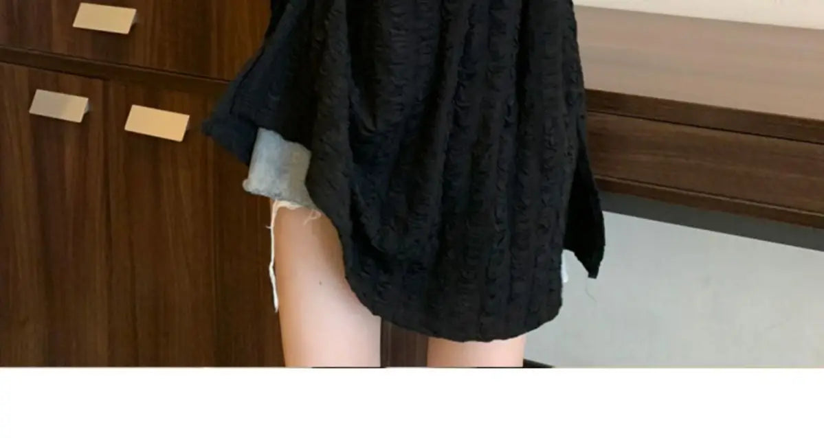 オーバーサイズ スリット入り 長袖チュニックTシャツ