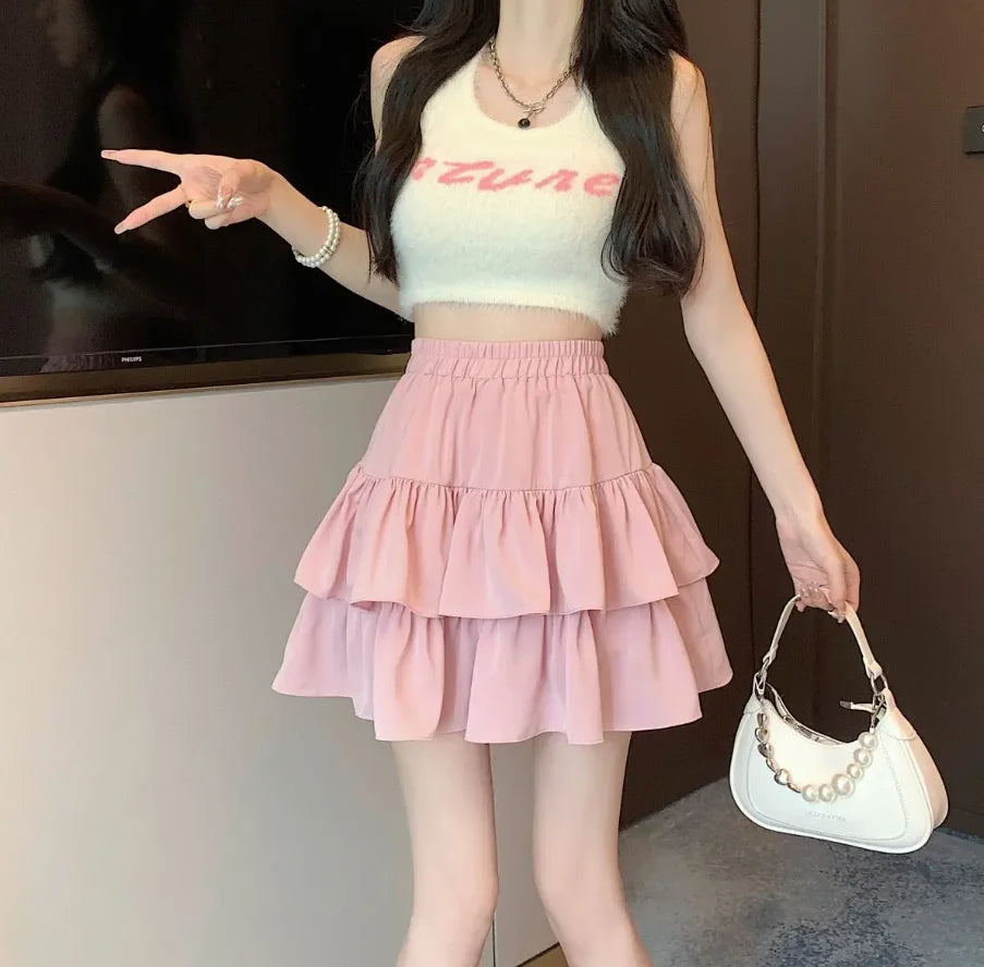 SUYISODA フリル ティアードミニスカート