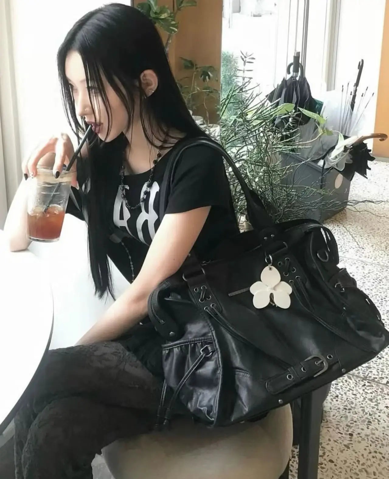 Fancy Club PUレザー レトロ脇抱えバッグ