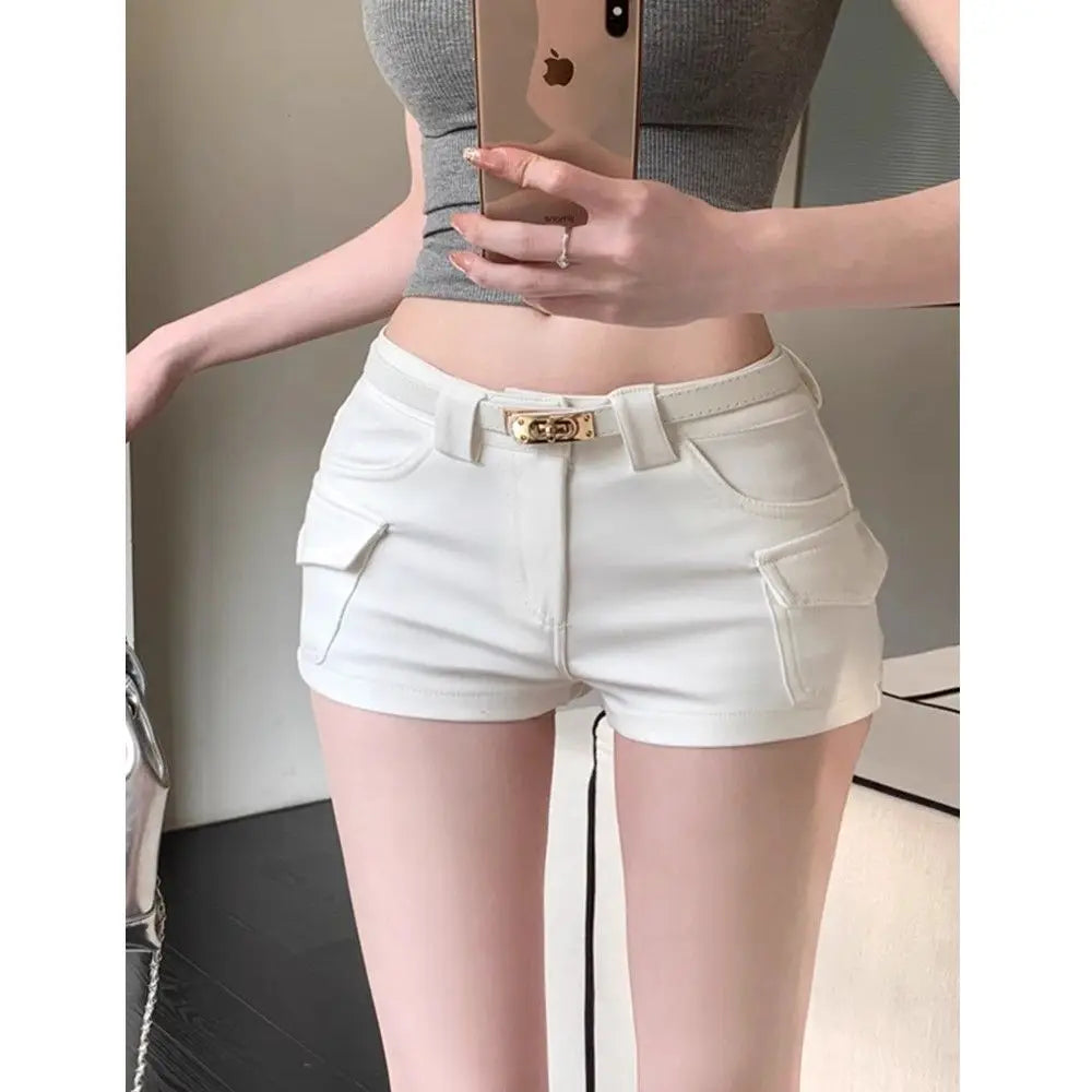 ハイウエスト ストレートショートパンツ