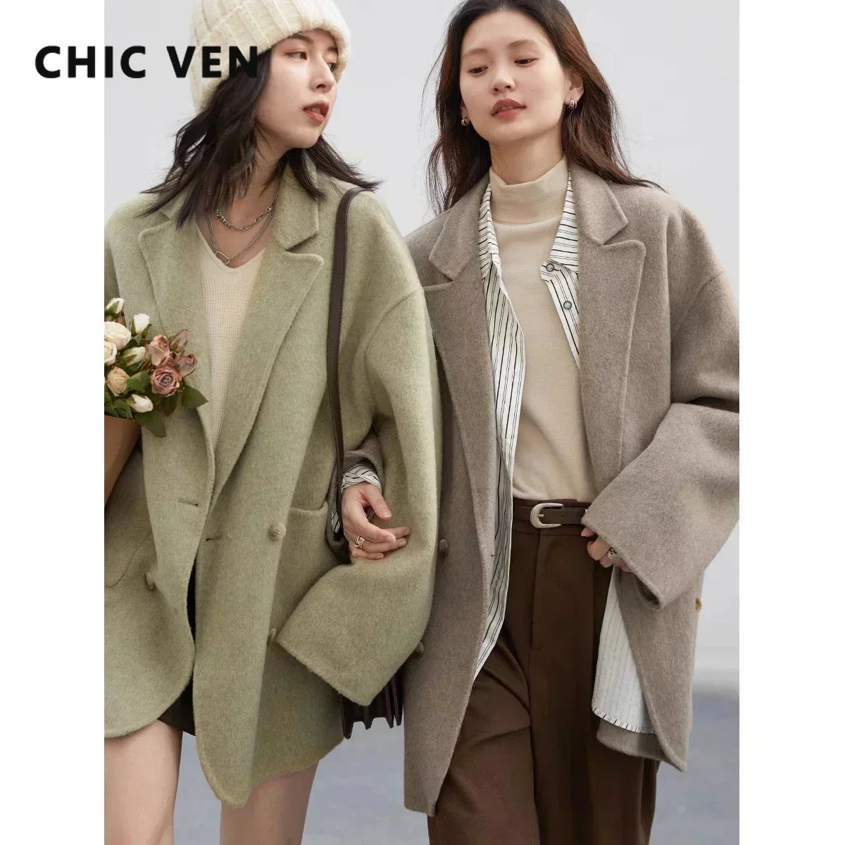 CHIC VEN ウールリバーコート